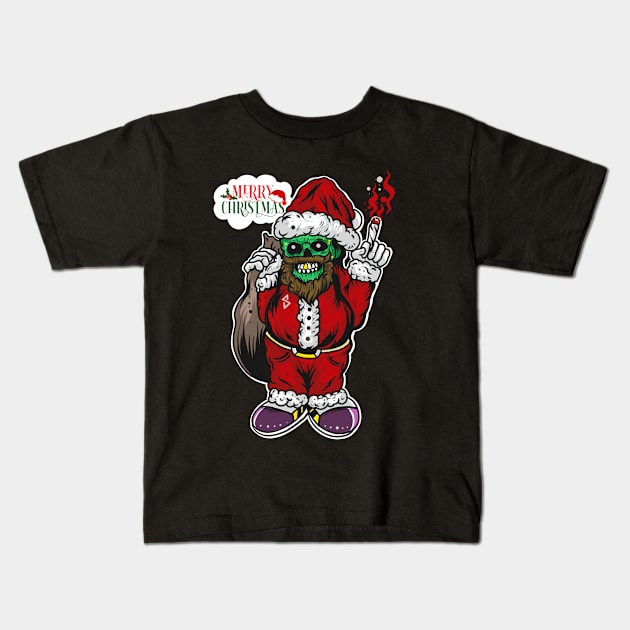 Skull santa Kids T-Shirt by Blunts